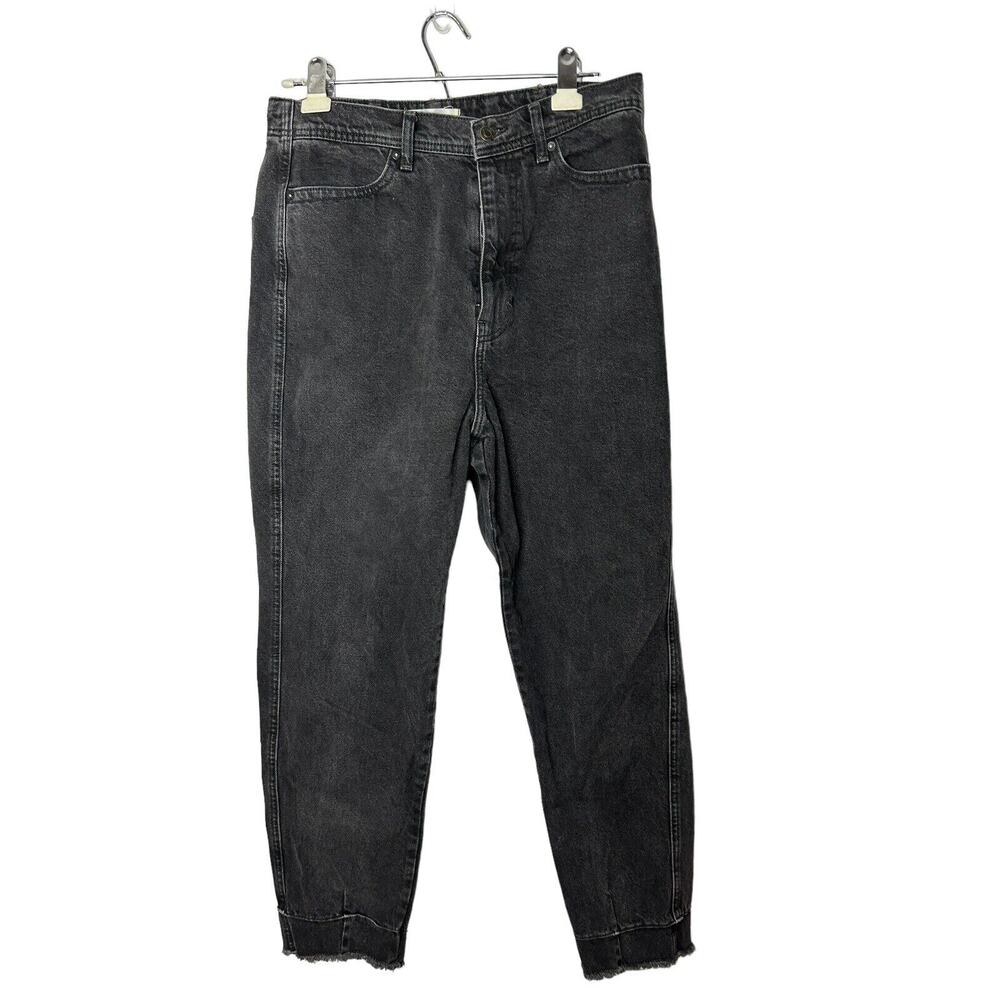 We The Free Black Jeans Baggy High Waisted Tapered Leg Raw Hems 30‎ Free people
